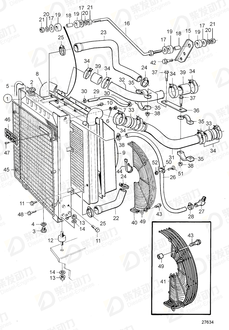 VOLVO Charge air pipe 865164 Drawing